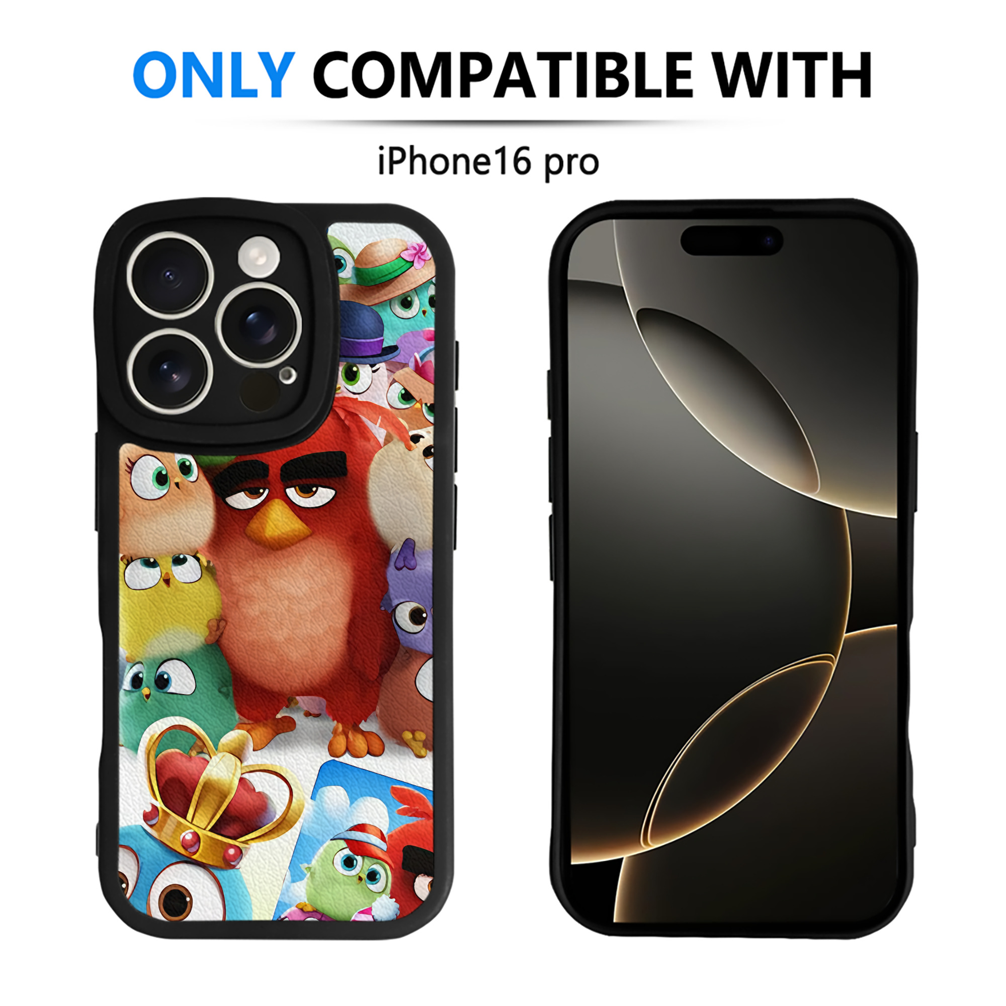 （画像用） Angry Birds アングリーバード 【iPhone 16シリーズ対応】シリコンスマホケース（レザー調） 材質：シリコン